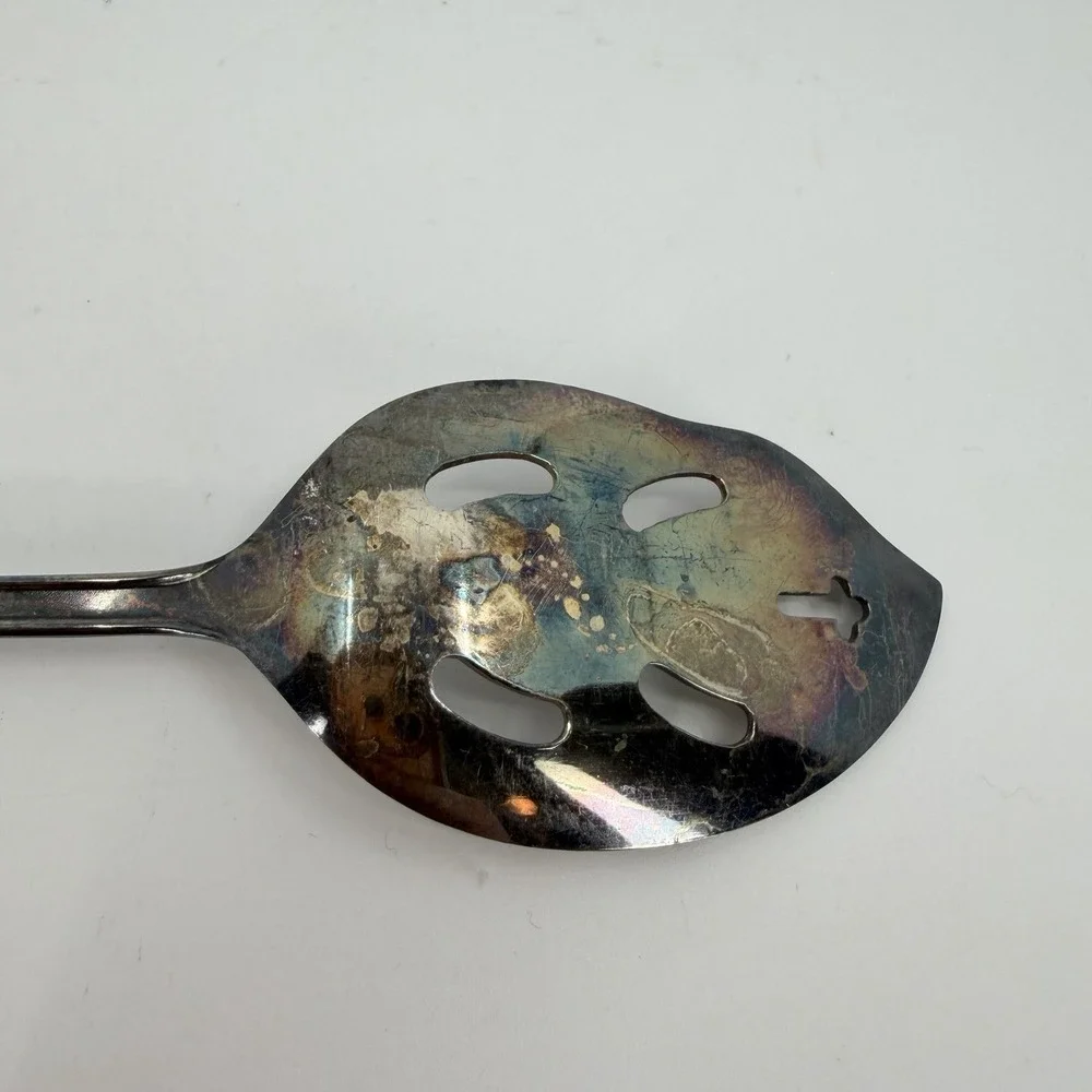 Antique Silverplate Slotted Jelly Spoon - National‎ Silverplate Norma Japan